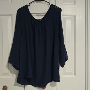 Elegant Navy Blue Women's Top